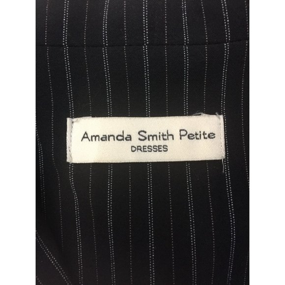 Women's Amanda Smith Black Pinstripe Suit Jacket & Pants Size 12P - Picture 8 of 16